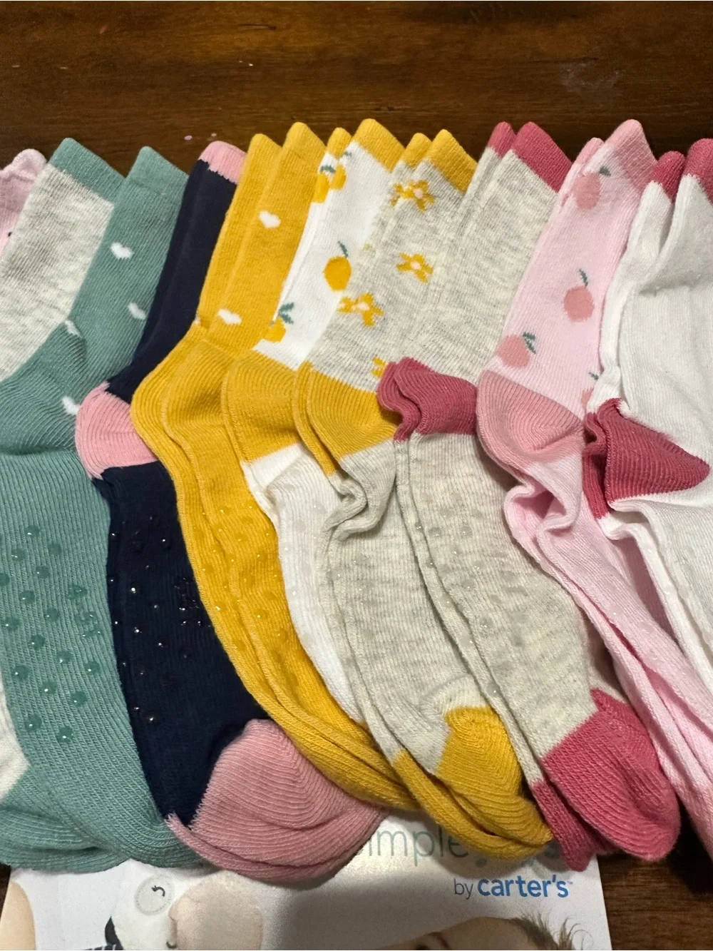 Carter's 12-Pack Kids Crew Socks in Pink, Yellow, Green, Teal, Navy, Gray